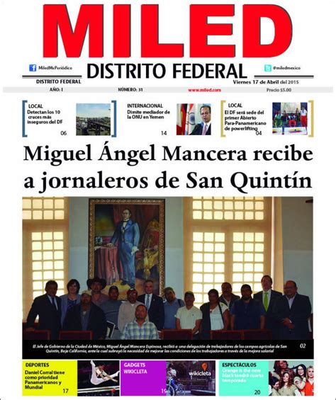 Periódico Miled Distrito Federal México . Periódicos de ...