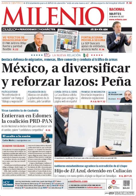 Periódico Milenio  México . Periódicos de México. Edición ...