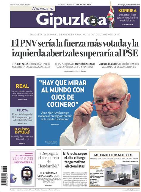 Periódico Noticias de Gipuzkoa  España . Periódicos de ...