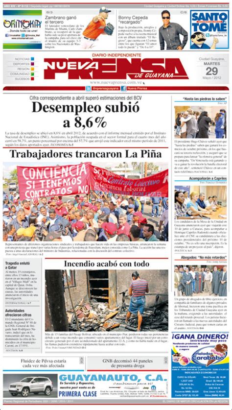 Periódico Nueva Prensa Guayana  Venezuela . Periódicos de ...