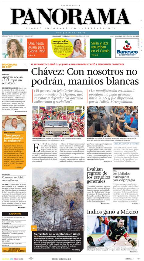 Periódico Panorama  Venezuela . Periódicos de Venezuela ...