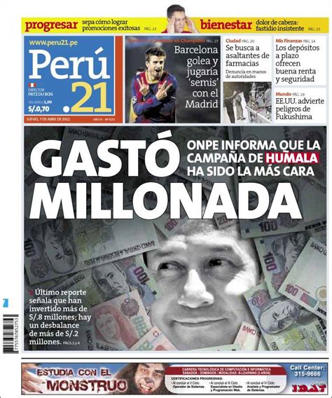 Periódico Perú 21  Perú . Periódicos de Perú. Edición de ...