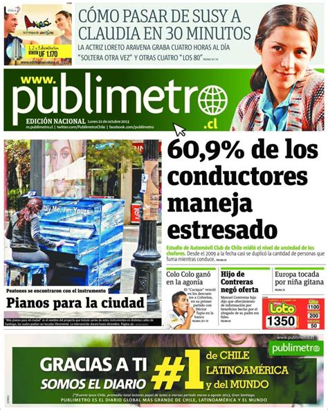Periódico Publimetro  Chile . Periódicos de Chile. Edición ...