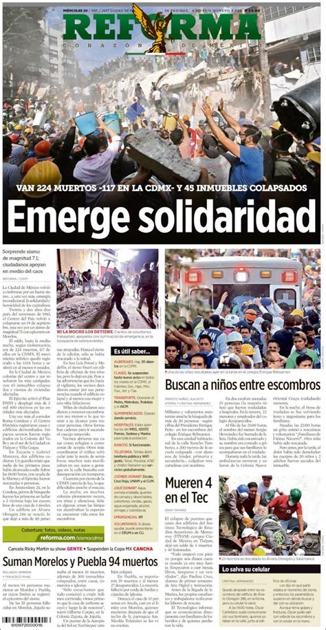 Periódico Reforma  México . Periódicos de México. Edición ...