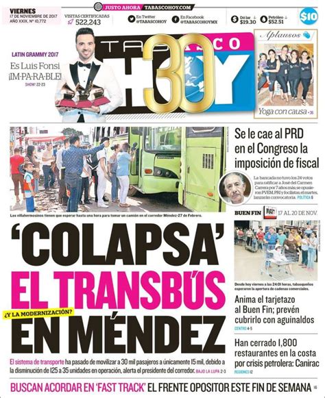 Periódico Tabasco Hoy  México . Periódicos de México. Toda ...