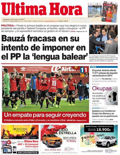 Periódico Última Hora  España . Periódicos de España. Toda ...