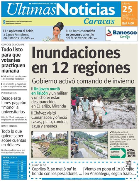 Periódico Últimas Noticias  Venezuela . Periódicos de ...