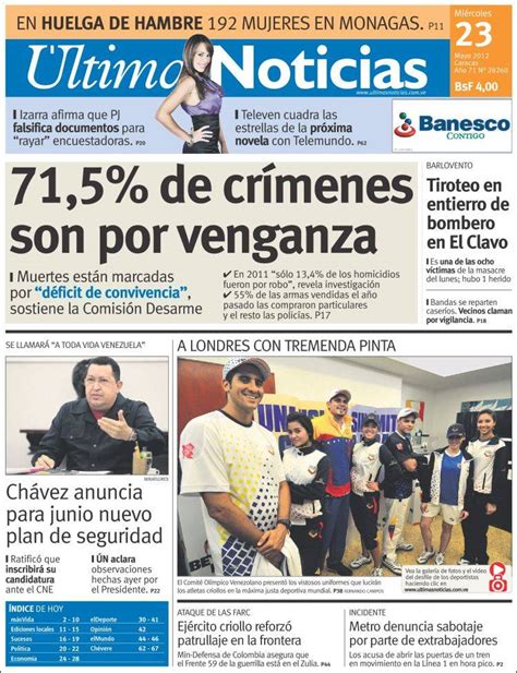Periódico Últimas Noticias Venezuela . Periódicos de ...