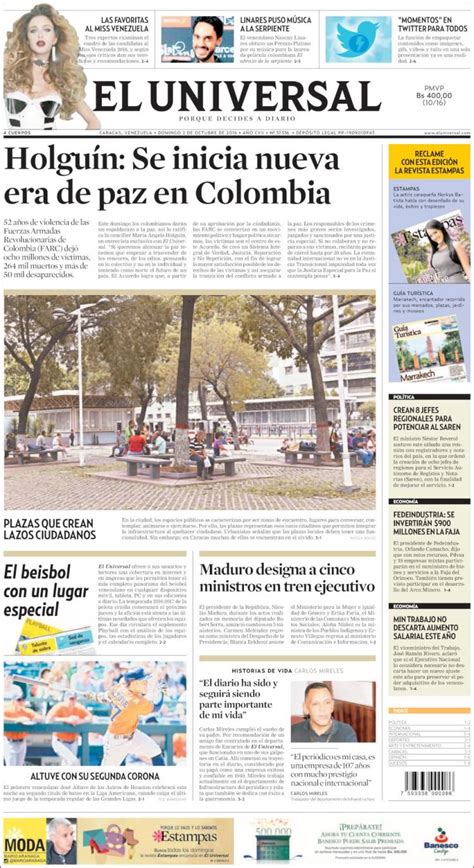 Periódico Universal Venezuela . Periódicos de Venezuela ...