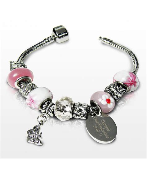 Personalised Charm Bracelet Sweet Pink 18cm Just for ...