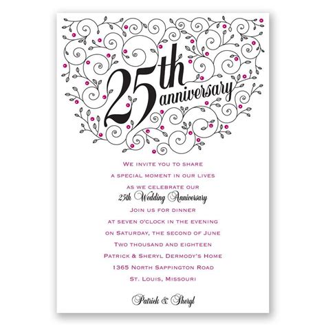 Personalized anniversary invitations : personalized 25th ...