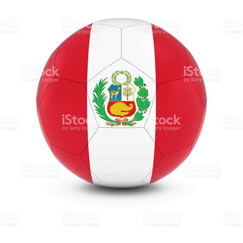 Perú Fútbol Peruano Bandera Sobre Una Pelota De Fútbol ...