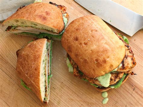 Peruvian Style Grilled Chicken Sandwiches With Spicy Green ...