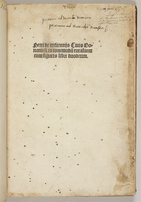 Petrus de Crescentiis  c. 1230–35–c. 1320    Ruralia Commoda