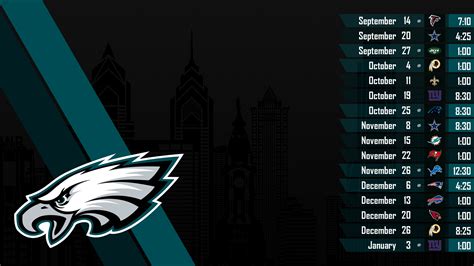 Philadelphia Eagles 2018 Schedule Wallpaper ·①