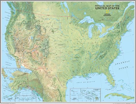 Physical Map of the united states and canada   DriverLayer ...