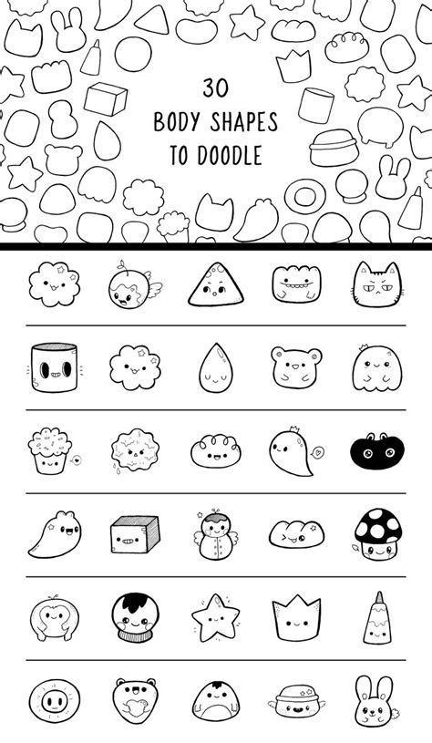 Pic Candle | 30 Doodle Character Body Shapes. | Doodles ...