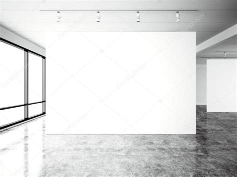 Picture exposition modern gallery,open space.Blank white ...