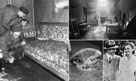 Pictured: Squalid sofa where Hitler and Eva Braun killed ...
