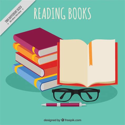 Pile of books and glasses background Vector | Free Download