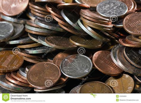 Pile Of US Coins Royalty Free Stock Images   Image: 23205859