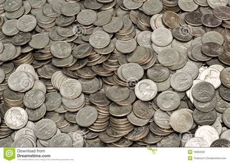 Pile of US Quarters stock image. Image of decline, broke ...