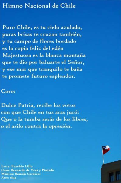 Pin Letra himno nacional de chile on Pinterest