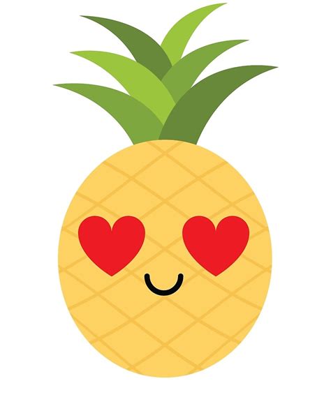 Pineapple Emoji Heart and Love Eye  by teeandmee | Redbubble