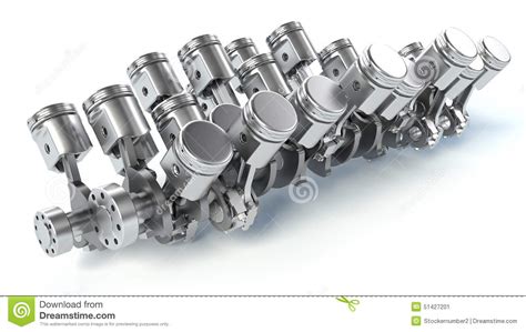 Pistons du moteur W16 3d illustration stock. Illustration ...