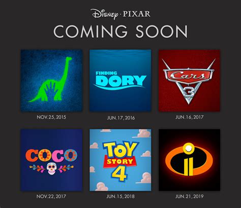 Pixar movies coming soon