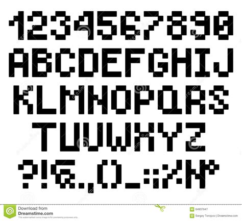 Pixel Bold Rounded Letters And Numbers, Alphabet Stock ...