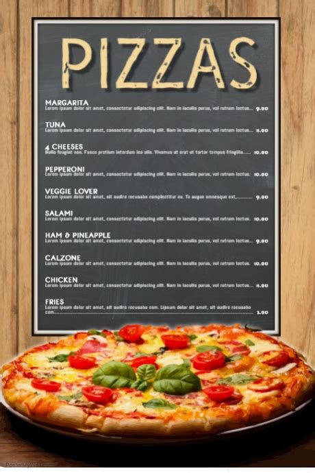 Pizza Menu Restaurant Template | PosterMyWall