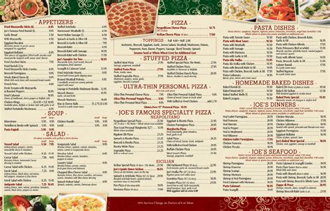 Pizza/Pasta Menu   joespizzany.com