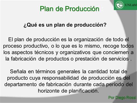 Plan de Producción:.   ppt descargar