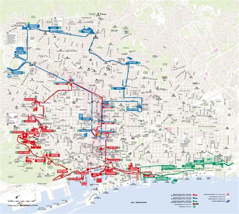 Plan et carte touristique de Barcelone : monuments et circuits