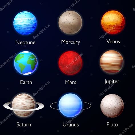 Planetas del sistema solar — Vector de stock © ober art ...