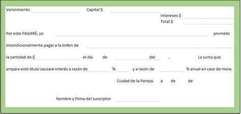 Planilla de Excel de Formato de Pagaré   PlanillaExcel.com