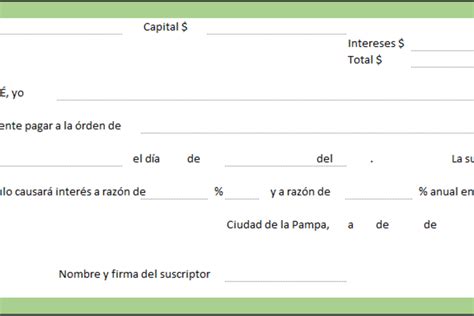 Planilla de Excel de Formato de Pagaré   PlanillaExcel.com