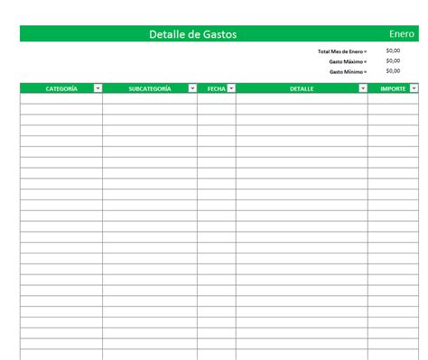 Planilla de Excel para Control de Gastos   PlanillaExcel.com