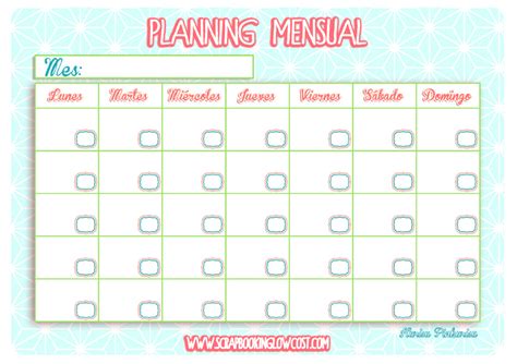 Planning Mensual 2016 Para Imprimir | Calendar Template 2016