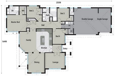 plano de casa grande de cuatro dormitorios