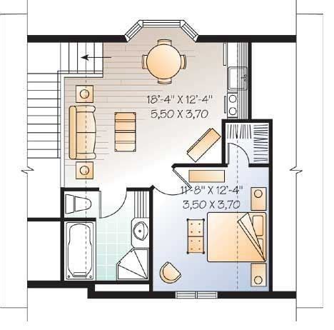 Plano de casa pequeña de 2 pisos y 1 dormitorio | planos ...