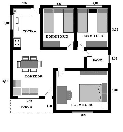 Plano de casa prefabricada de 3 dormitorios con medidas en ...