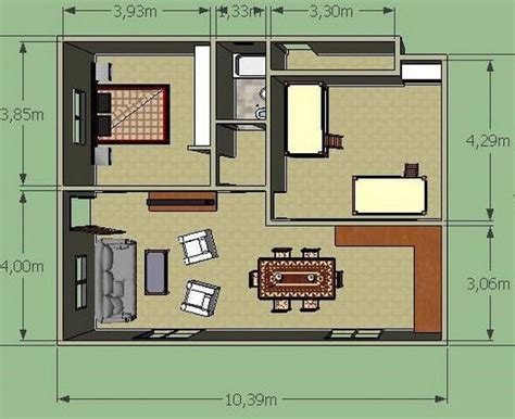 Plano de casa sencilla de 8 × 10 m2