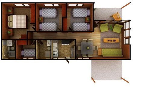 Planos de casas de 4 dormitorios en una planta