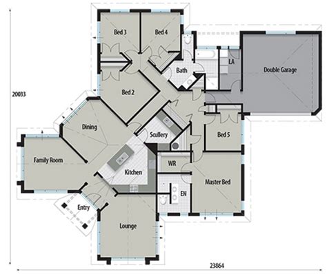 planos de casas de dos pisos con cinco habitaciones