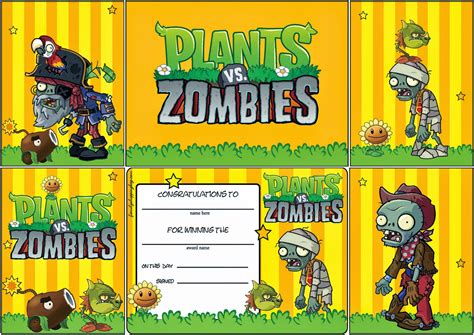 Plantas vs Zombies: Imágenes, Tarjetas o Invitaciones para ...