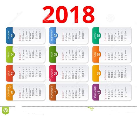 Plantilla Calendario 2018 | Calendario 2018 para Imprimir ...