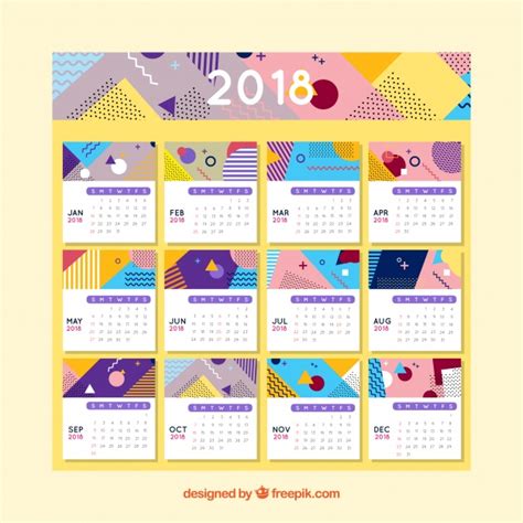 Plantilla de calendario 2018 | Descargar Vectores gratis