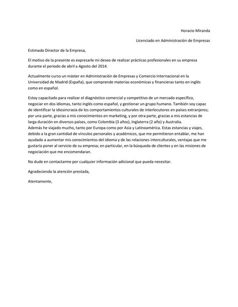 Plantilla de carta de presentación que acompañará al ...